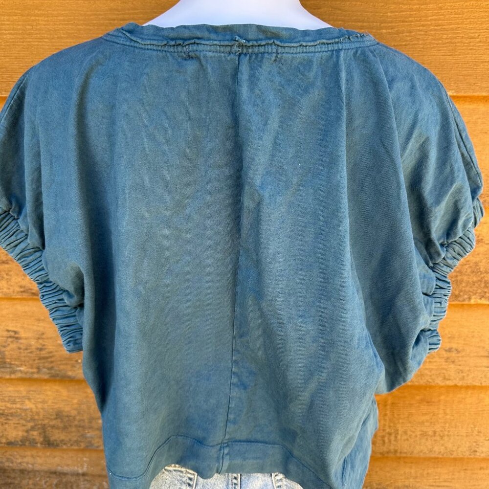 Free People Beach Sunday Afternoon Blue Muscle T-shirt Size S - Picture 7 of 8